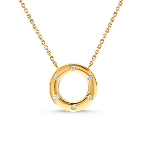 قلادة Circle of Light – فضة عيار 925 مطلية بالذهب...