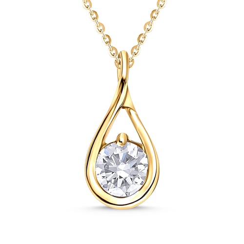 قلادة Dewdrop Elegance – فضة عيار 925 مطلية بالذهب...