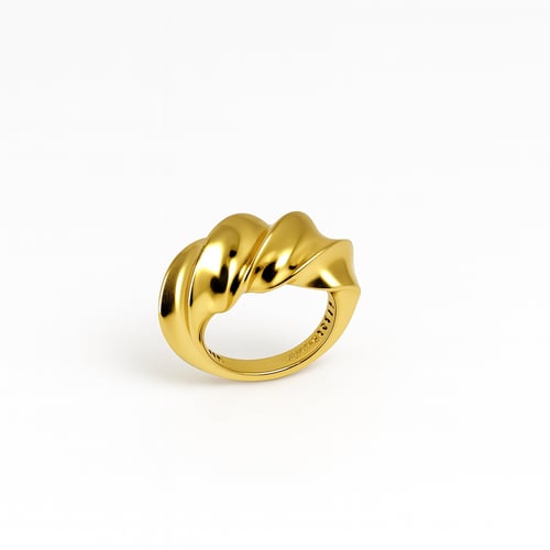 خاتم تويست الجمال – فضة 925 مطلي بماء الذهب بتصميم...