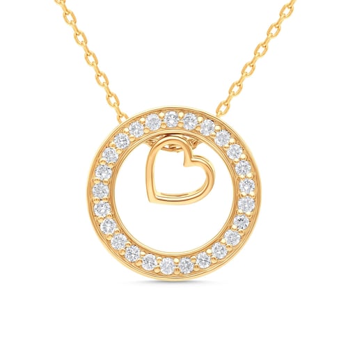 عقد “دائرة العشق” – تصميم دائري بقلب ناعم مرصّع بأ...