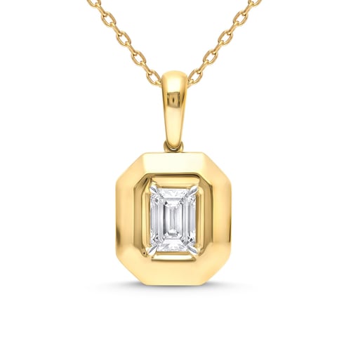 قلادة Emerald Grace – فضة عيار 925 مطلية بالذهب ال...