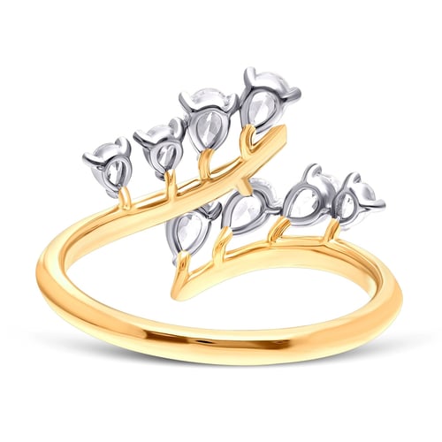 خاتم Petal Harmony – فضة عيار 925 مطلية بالذهب الأ...