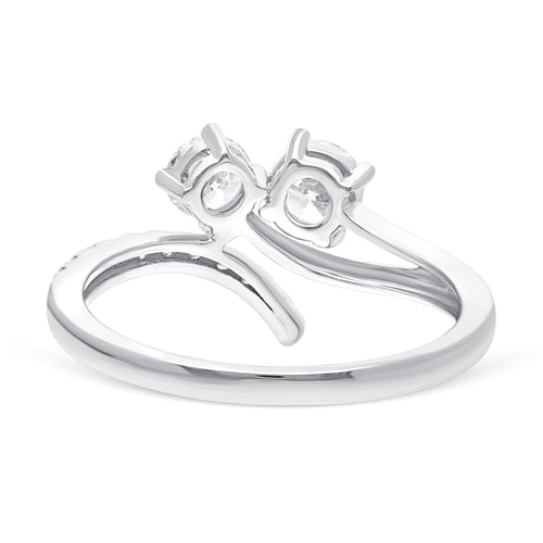 خاتم ألماس مخبري مزدوج بتصميم عصري – ذهب أبيض 18 ق...