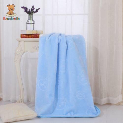 Soft velvet children's blanket blue