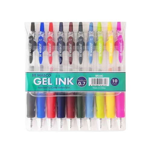 اقلام ماسكو جل 0.7 طقم 10 الوان