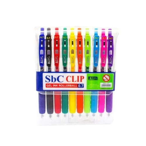 SBC اقلام فاخرة كليب 0.7ملم طقم 10 الوان