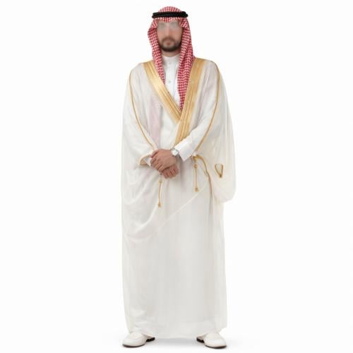 Men's beige luxurious royal cloak