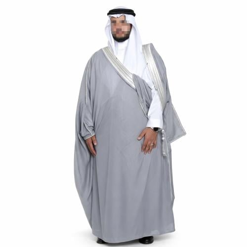 Men's cloak, gray, Zari, silver, royal, luxurious