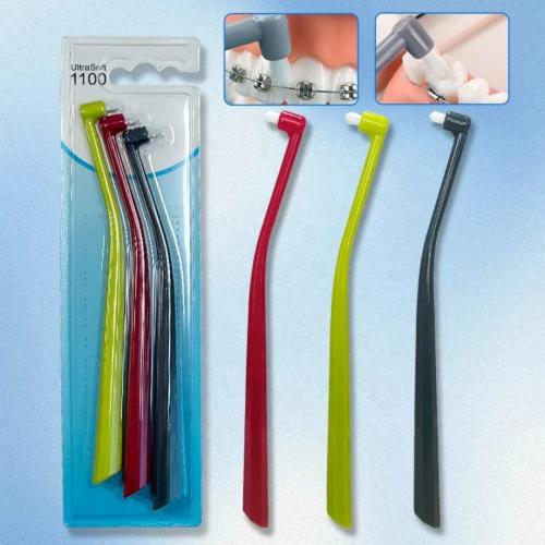 Interdental brush for orthodontic braces