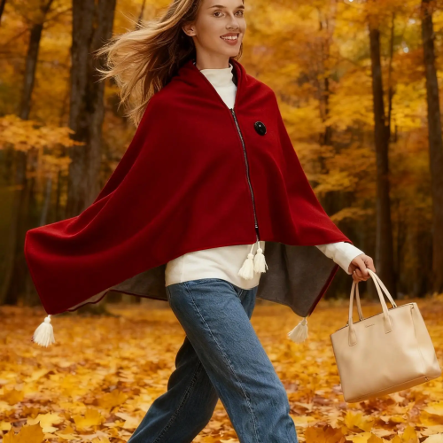 Electric blanket in the form of a shawl