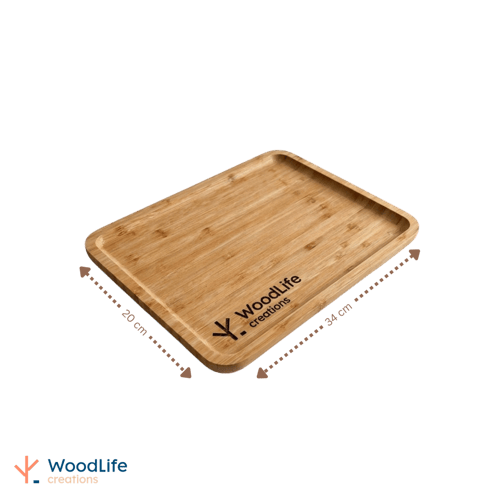 صينية مستطيله 34*20سم من الخيزران