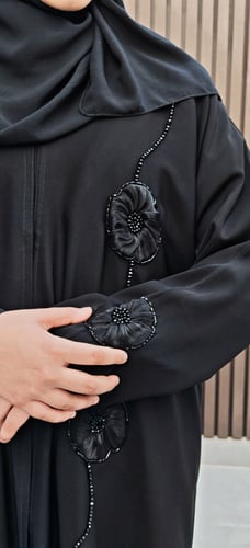 Black embroidered abaya
