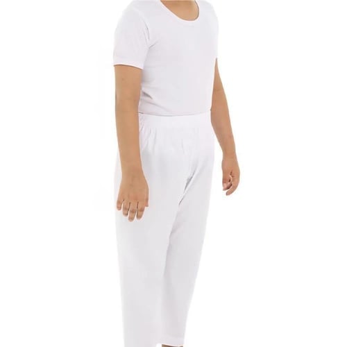 سروال طويل لبسون ابيض اطفال (نسبة قطن 35% و بوليست...