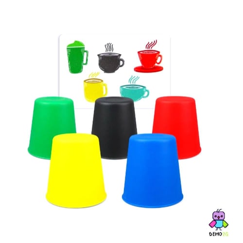 تحدي الأكواب الملونة