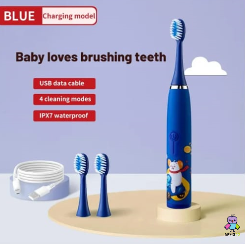فرشاة أسنان كهربائية للاطفال (أزرق) USB
