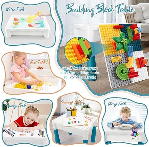 طاولة وكرسي متعددة الاستخدامات مع 120 قطعة ليقو