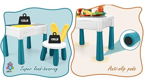 طاولة وكرسي متعددة الاستخدامات مع 120 قطعة ليقو