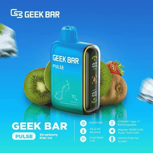 Geek Bar 15000 - an electronic cigarette puff with strawberry kiwi ice flavor