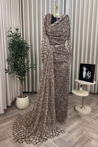 فستان سهره لون ١ الخامه شك يدوي راقي مبطن تفته الم...