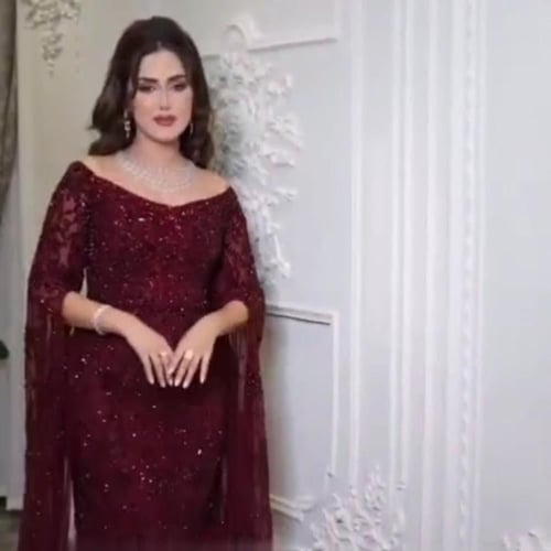 فستان سهره احمر عودي
