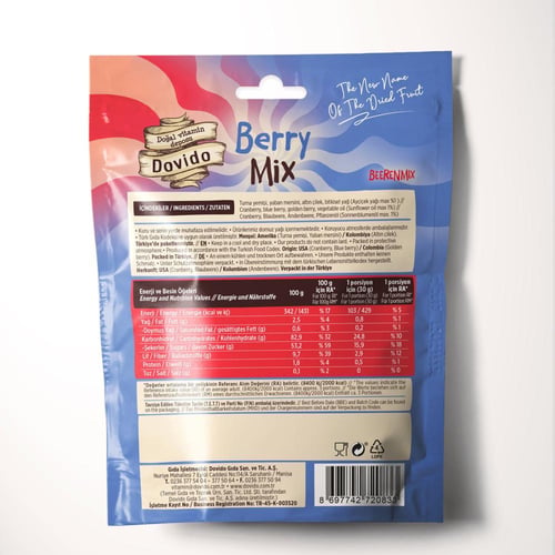 توت مجفف طبيعي مشكل – Dovido Berry Mix (100 جم | ن...