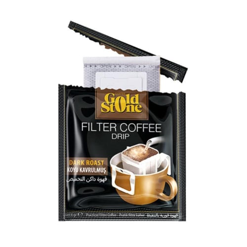 جولد ستون أكياس قهوة مقطرة فورية , تحميص داكن - عل...
