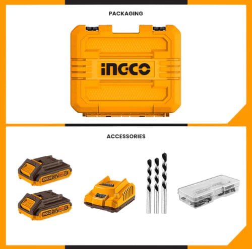 انجكو - دريل بطارية 20V صناعي دقاق CIDLI201452