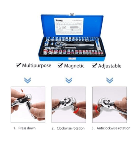 وينر - طقم حبوب 40 حبة 1/4"+3/8