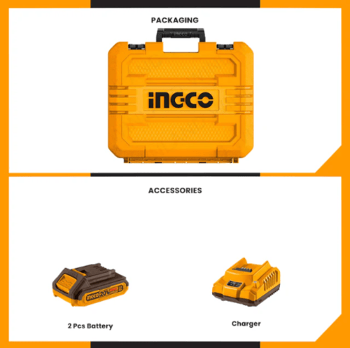 انجكو - دريل بطارية 20V صناعي + اكسسوارات CDLI2005...