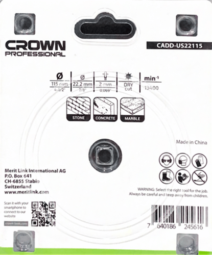 كراون - ديسك قص جدار مقطع 4.5"
