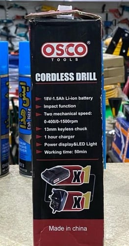 اوسكو - دريل بطارية ليثيوم 18 فولت مقاس 13مم بطاري...