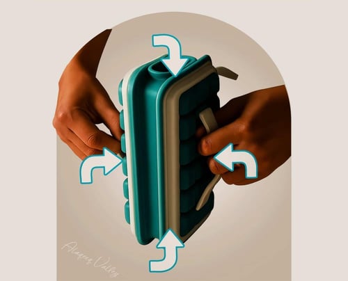 قالب ثلج وحافظة قابل للطي