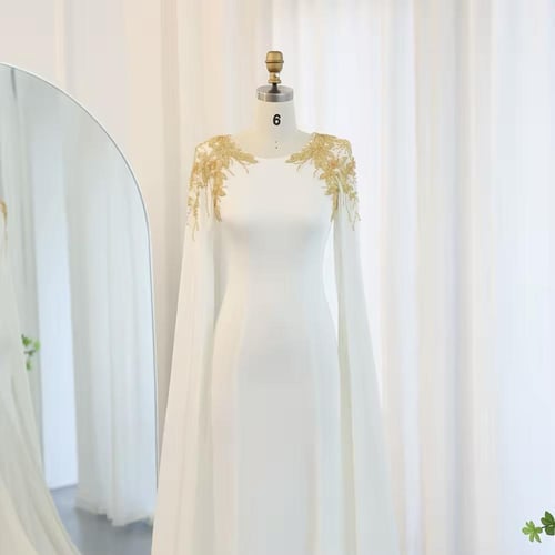 فستان ناعم بتطريز على الكتف