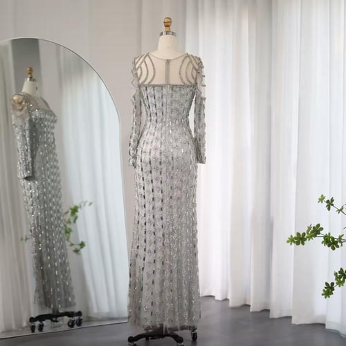 فستان ماسك على الجسم مزين بالكرستالات كامل