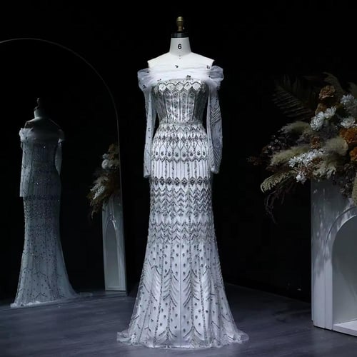 فستان فخم تطريز كامل