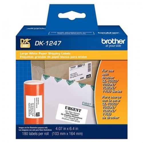Brother DK1247 Die-cut Large Shipping White Paper...