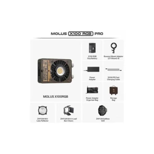 زيون مولوس X100 100W RGB برو بوكيت COB مصباح ليد