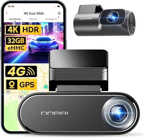 DDPAI Dash Cam Car 4K Front and Back N5 Dual
