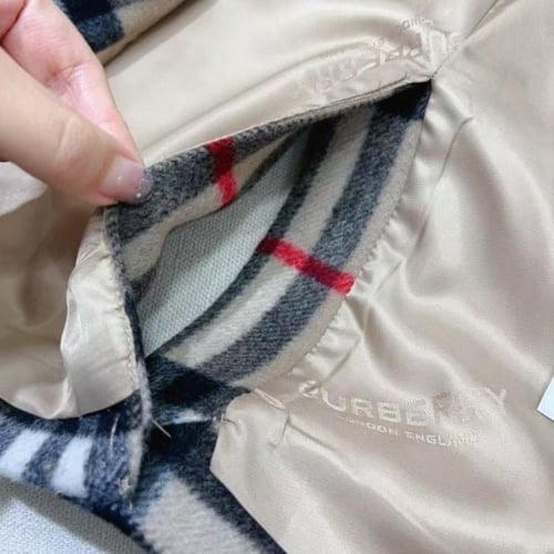 بالطو صوف كاروهات بيج واسود