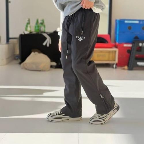 بنطلون قطن اسود من برادا