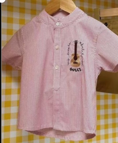 قميص قطن باكمام قصيره وازرار اماميه