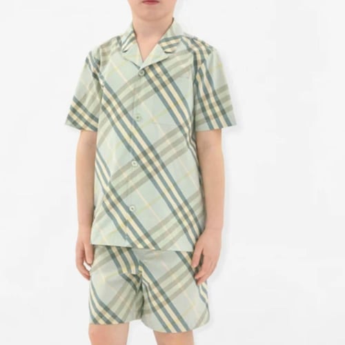 قميص قطن للأولاد بنقشة كاروهات