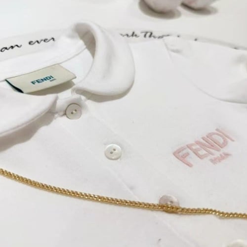 فستان فندي كلاسيكي وردي