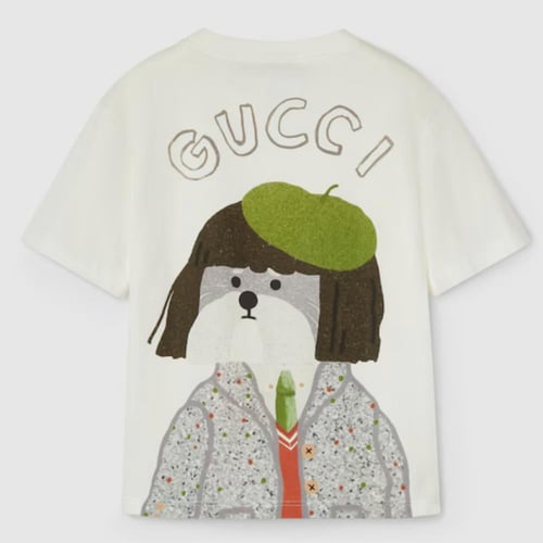 تيشيرت قطن ابيض بطبعات كرتونيه