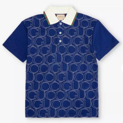 تيشيرت قطن بولو بطبعات لشعارات الماركة