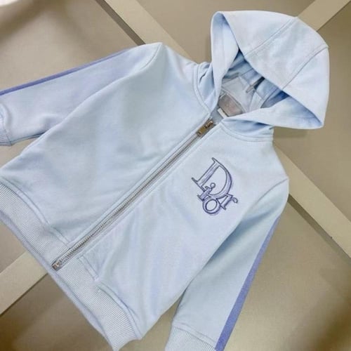 هودي بسحاب امامي مع بنطلون باللون السماوي