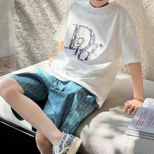 تيشيرت قطن بنقشة ديور ثلاثية الابعاد