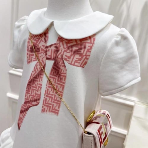 فستان فندي قطن بكشكشه