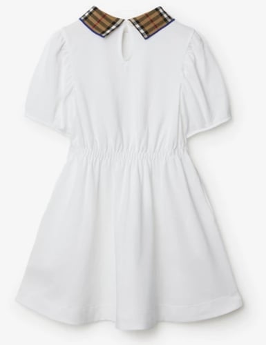 فستان بربري كلاسيك بياقة و زم من الخصر