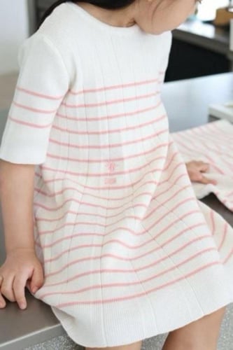 فستان مخطط من القطن والكشمير المحبوك من ديور